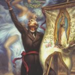 Imagen 4. Miguel Hidalgo y el estandarte de la Virgen de Guadalupe